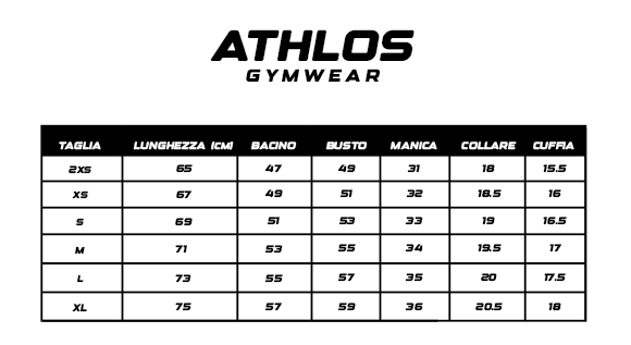 ATHLOS web MAGLIETTA RUNNING SIZE CHART@2x